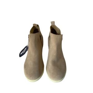 White Mountain Beige Perforated Ankle Boots